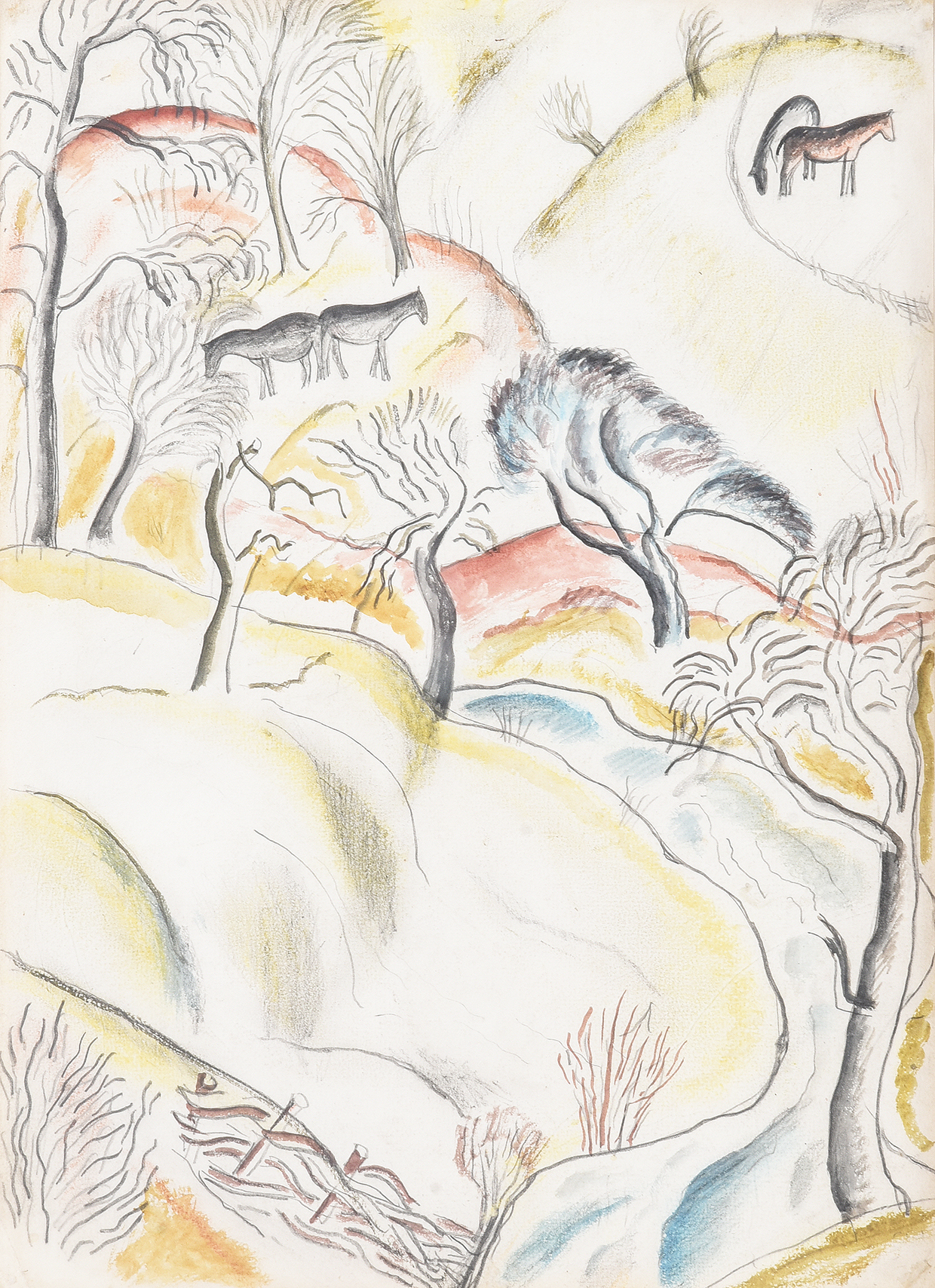 Inline Image - Lot 57: λ David Jones (British 1895-1974), 'Nant-Yy-Bwch III', Pencil and watercolour  | Est. £12,000-18,000 (+ fees)