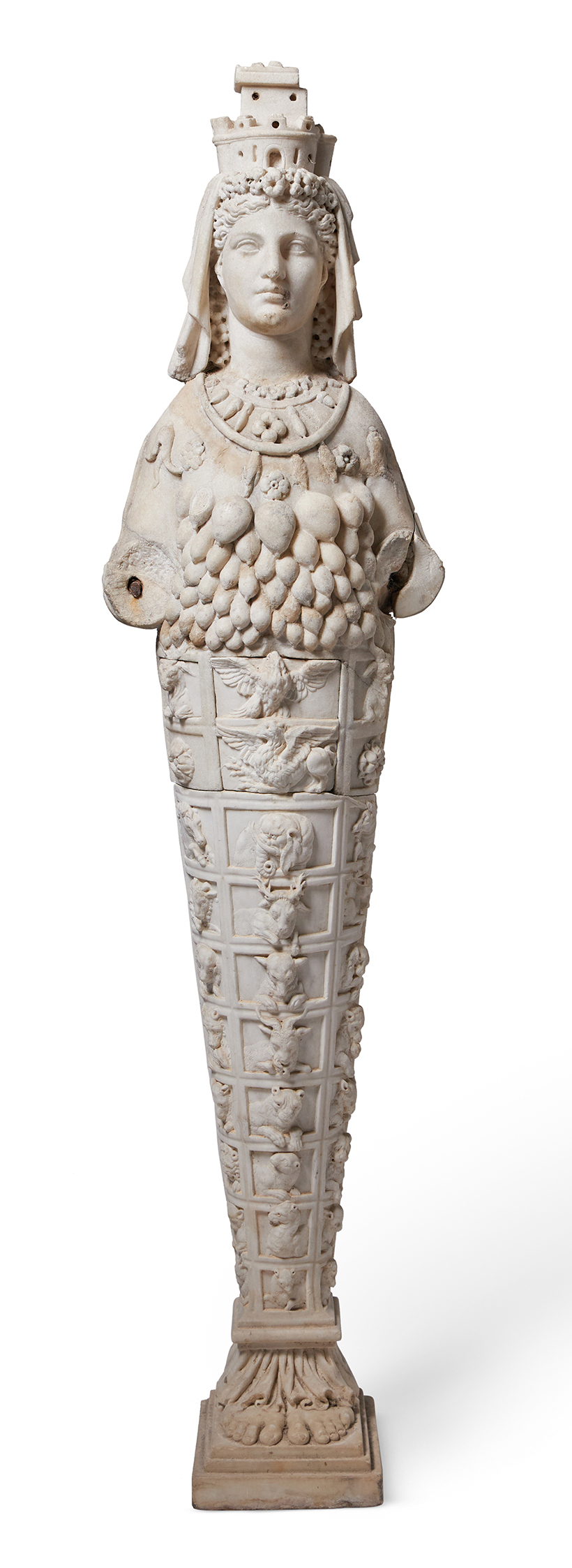 Inline Image - Lot 6: After the Antique, a carved marble grand tour figure of The Ephesian Artemis possibly Italian or French, 19th century | Sold for £187,700