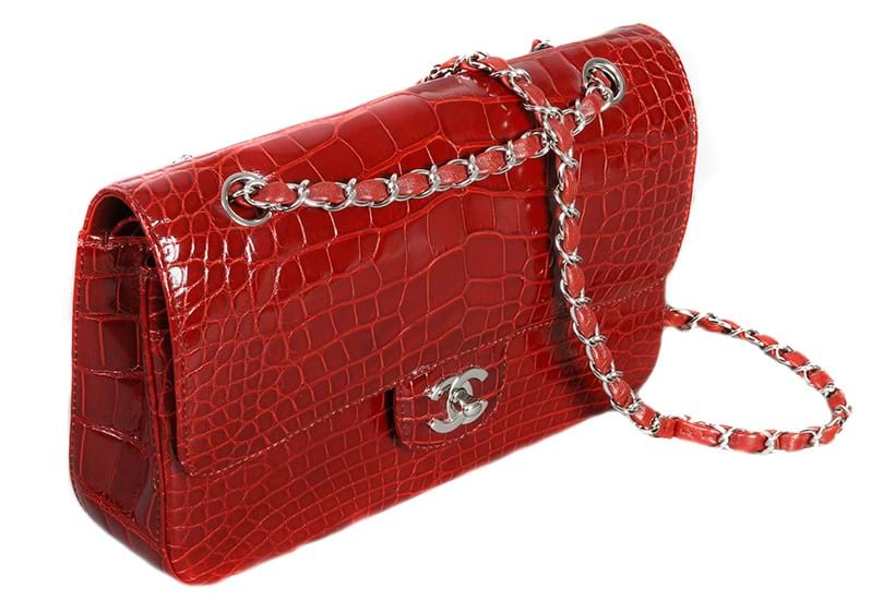 Inline Image - Chanel, a rare dark red alligator Classic handbag | Sold for £10,370