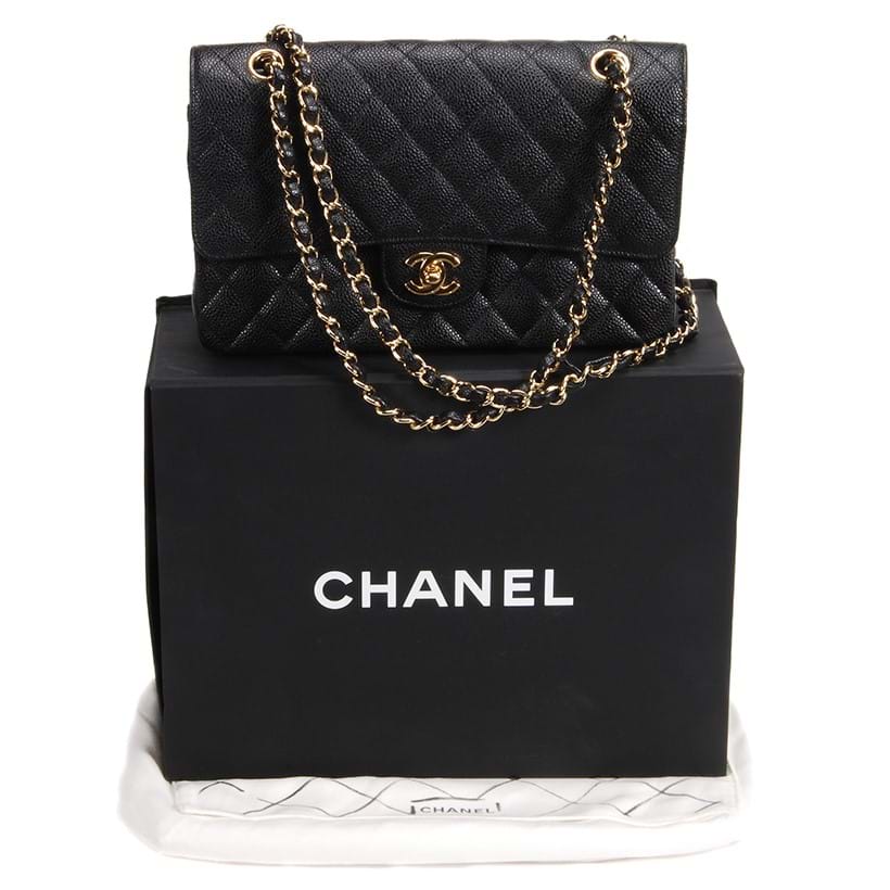 Inline Image - Chanel, a black quilted caviar leather handbag | Sold for £2,108