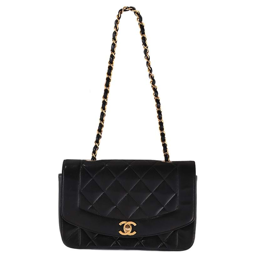 Inline Image - Chanel, Diana, a black quilted lambskin Flap handbag, circa 1994 | Sold for £2,394