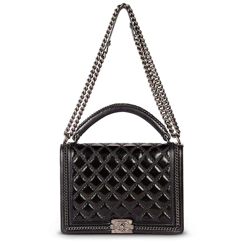 Inline Image - Chanel, Boy, a black calfskin quilted leather shoulder bag, circa 2015 | Sold for £2,000