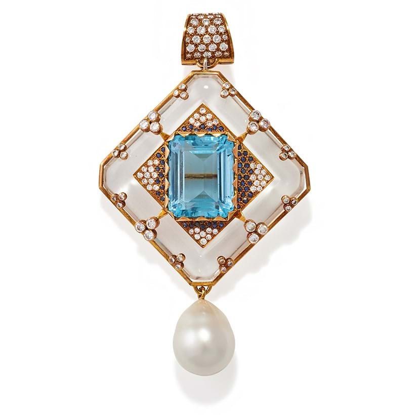 Inline Image - Lot 29: Roger Doyle, a gem set pendant/brooch | Est. £2,500-3,500 (+ fees)