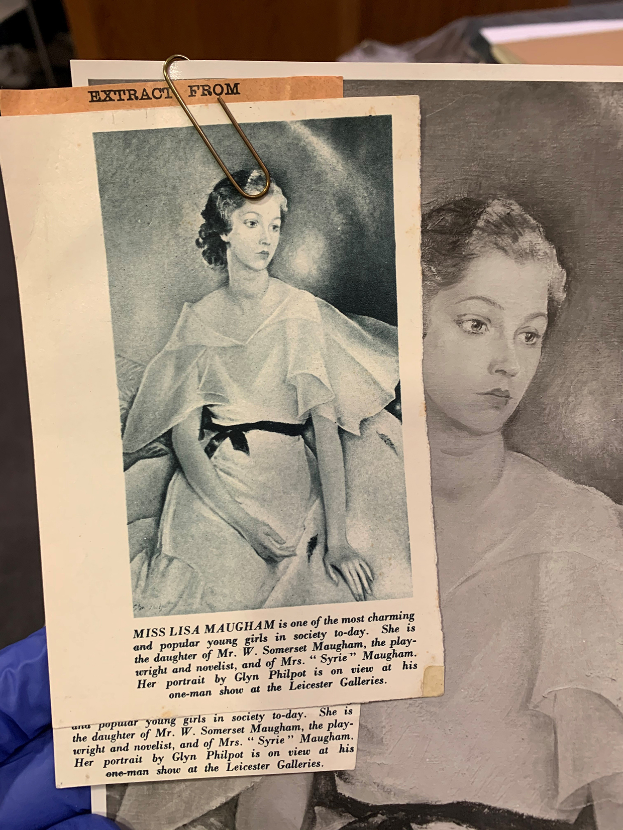 Inline Image - Archive images of Philpot’s portrait of Liza Maugham before it was cut down