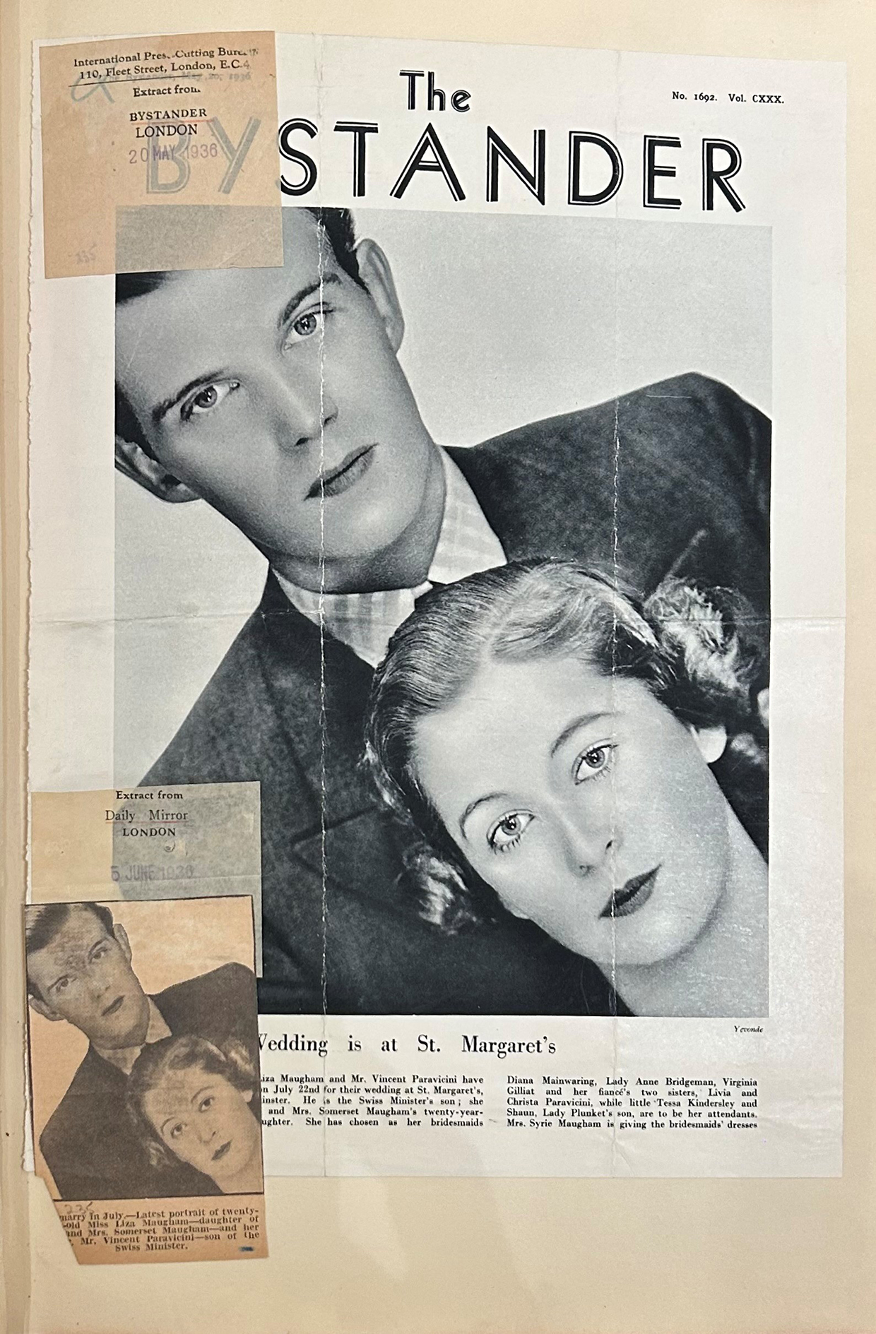 Inline Image - Press coverage of the wedding in The Bystander, 1936