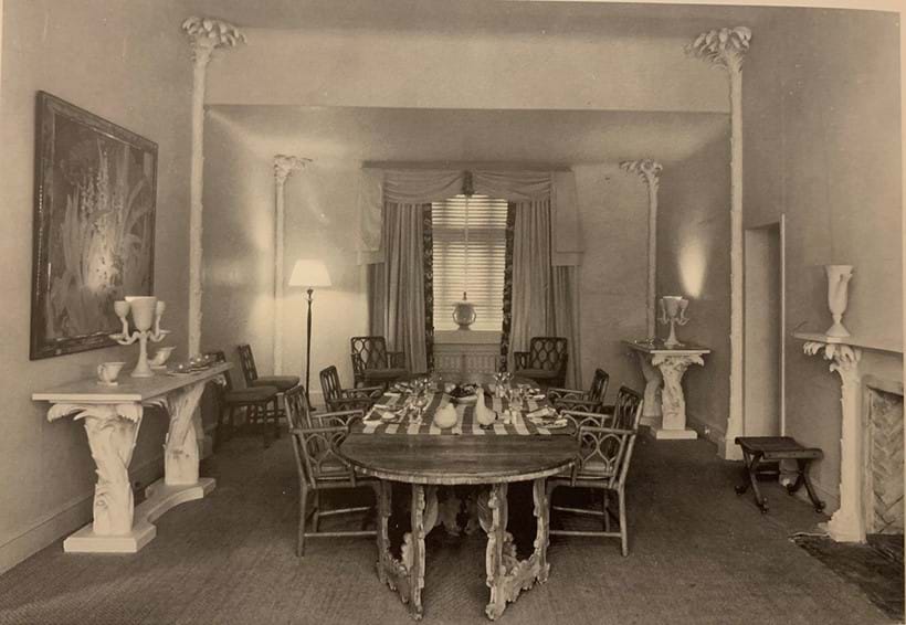 Inline Image - The drawing room at Syrie Maugham’s home, The Pavilion at Waddeson, 1930s. Philpot’s Garden in Nice (Floodlight) is displayed at left.
