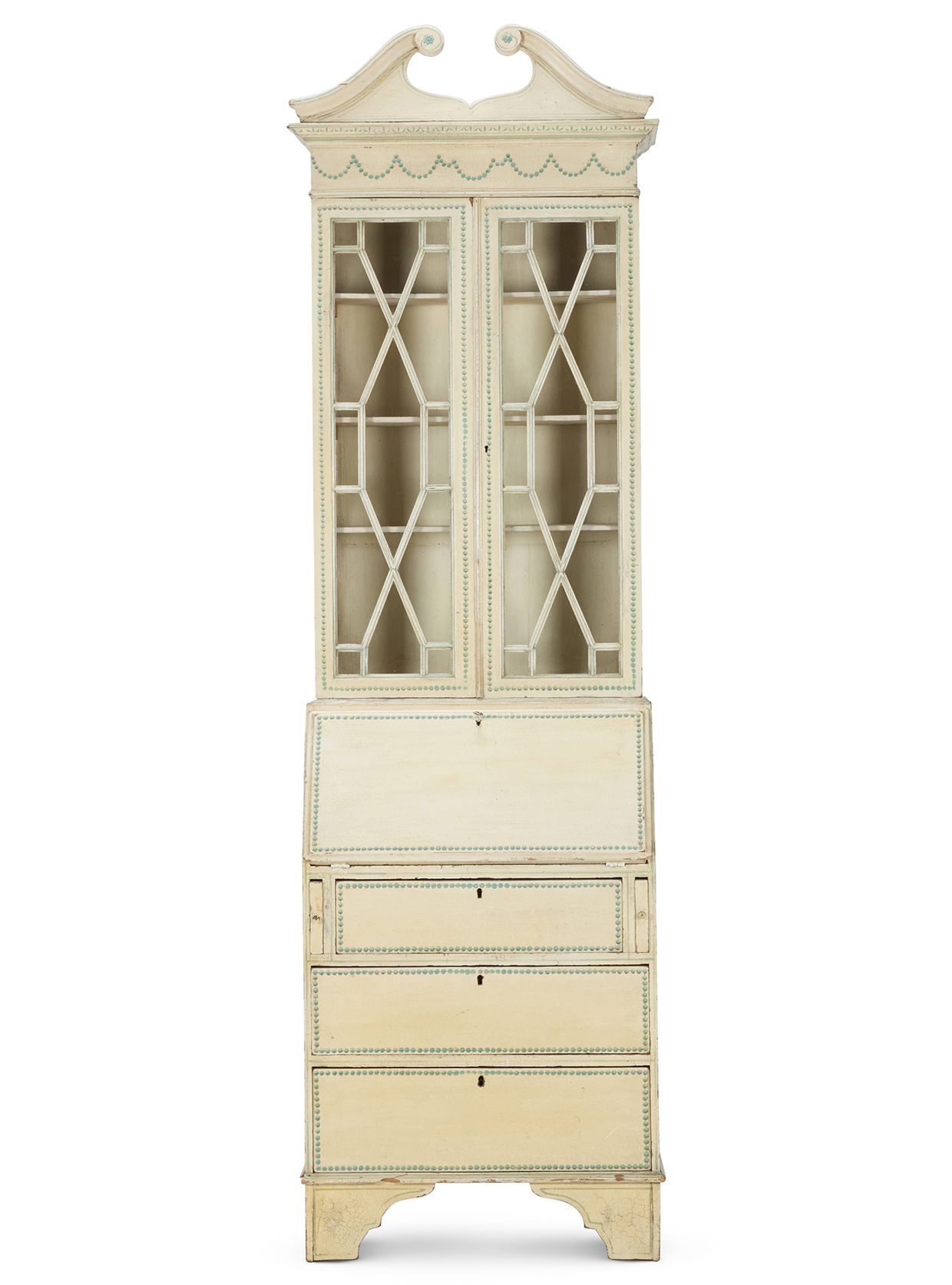 Inline Image - Lot 10: Syrie Maugham (British, 1879-1955), a tall glazed dresser and bureau, circa 1935 | Sold for £10,795