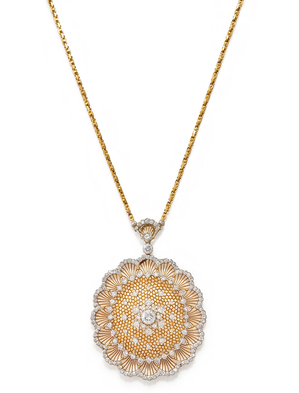 Inline Image - Lot 133: Buccellati, a diamond pendant necklace | Est. £7,000-10,000 (+ fees)