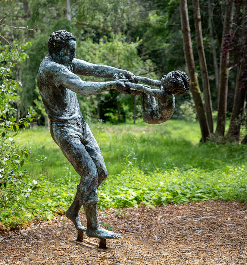 Inline Image - Lot 442: Lorne Mackean (British b. 1939) Man and Boy, Bronze | Sold for £35,480