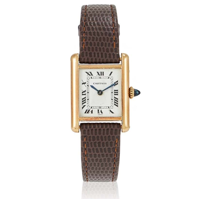 Inline Image - Lot 466: Cartier, Tank, ref. 1845 an 18 carat gold wristwatch, no. 1845, London 1976 | Sold for £25,400