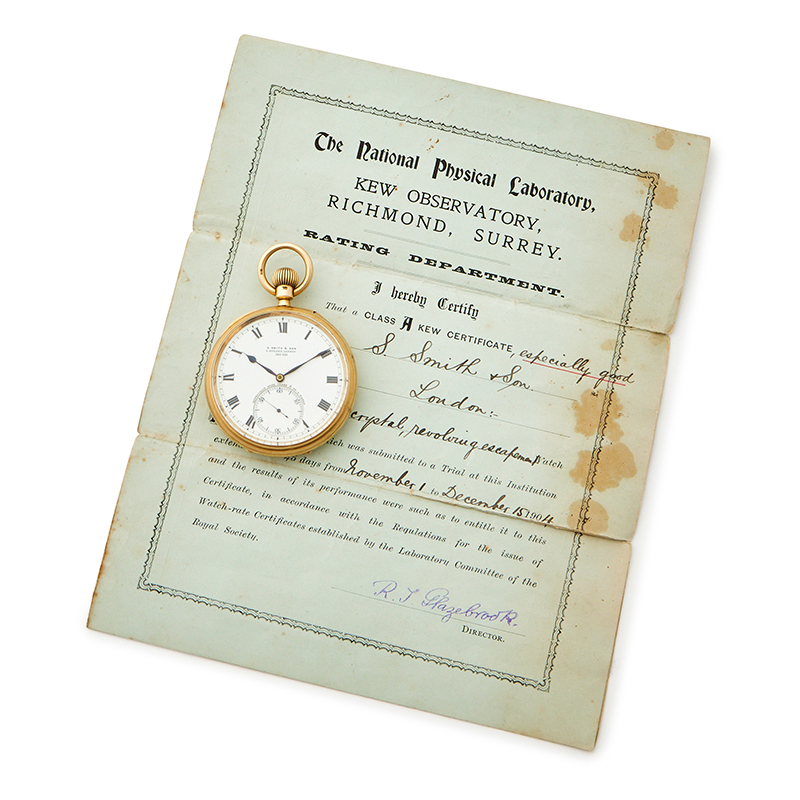 A fine 18ct gold 'Karrusel' lever keyless pocket watch awarded with Kew 'class a' certificates. Smith and Son, no. 188-258 London 1903