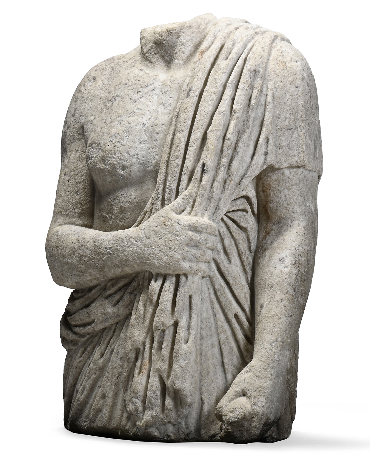 Inline Image - Lot 5: A Roman marble draped male torso, 2nd century A.D. | Sold for £25,400