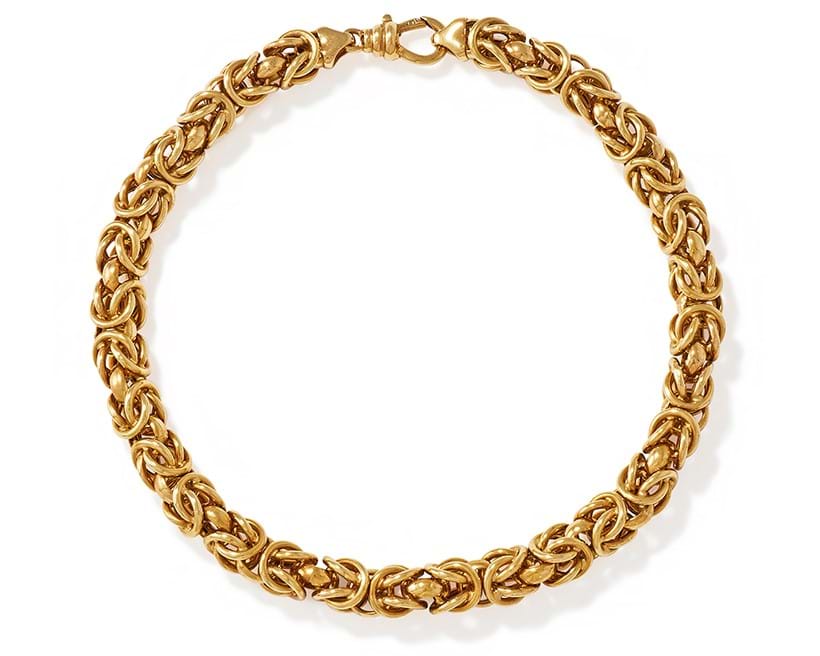 Inline Image - Bulgari, a fancy link necklace of byzantine linking to a lobster clasp, signed Bvlgari | Sold for £10,160