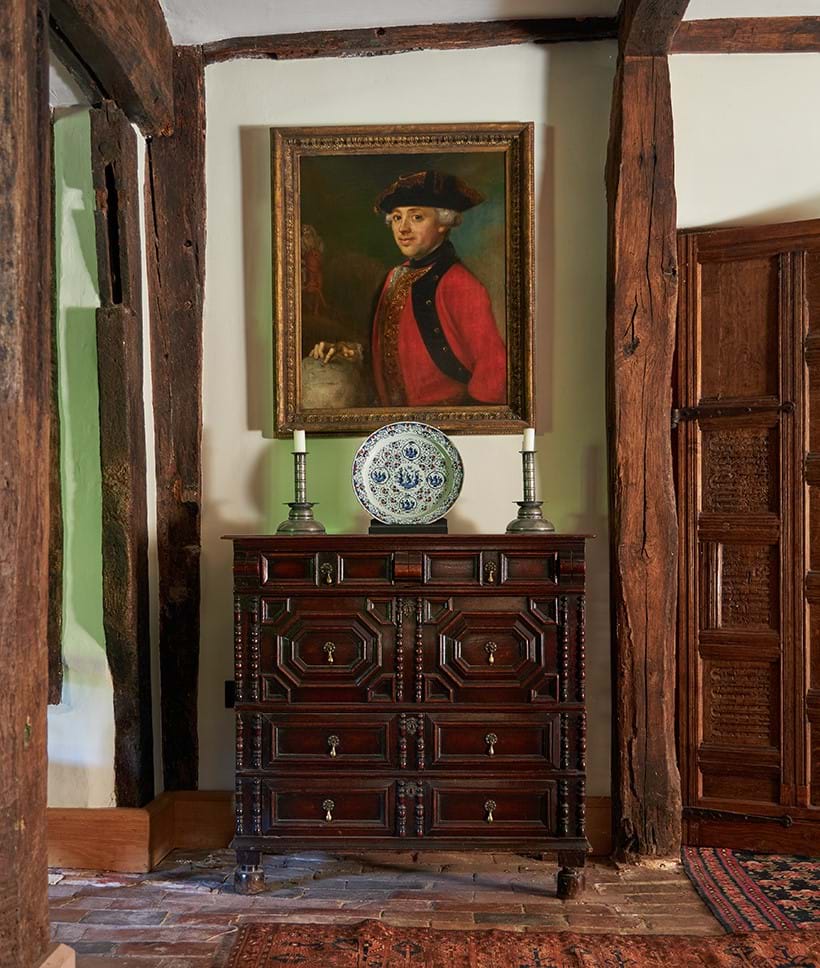 Inline Image - Lot 88: English School (18th century), ‘Portrait of a Gentleman, Half-Length, In A Tricorn Hat and Red Coat and Waistcoat, His Right Hand on a Globe Pointing to Aleppo’, oil on canvas | Est. £1,000-1,500 (+ fees)