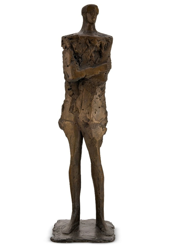 Inline Image - λ Elisabeth Frink (British 1930-1993), 'Helmeted Man with Goggles, 1968', Bronze | Est. £20,000-30,000 (+ fees)