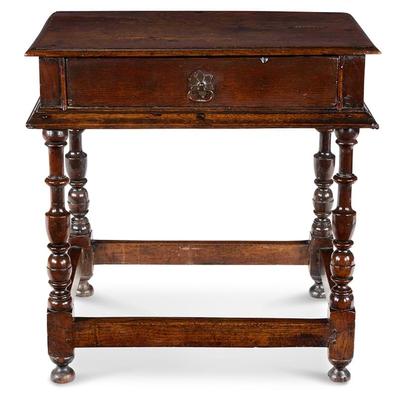 Inline Image - Lot 115: A Charles II oak centre table late 17th century | Sold for £5,080