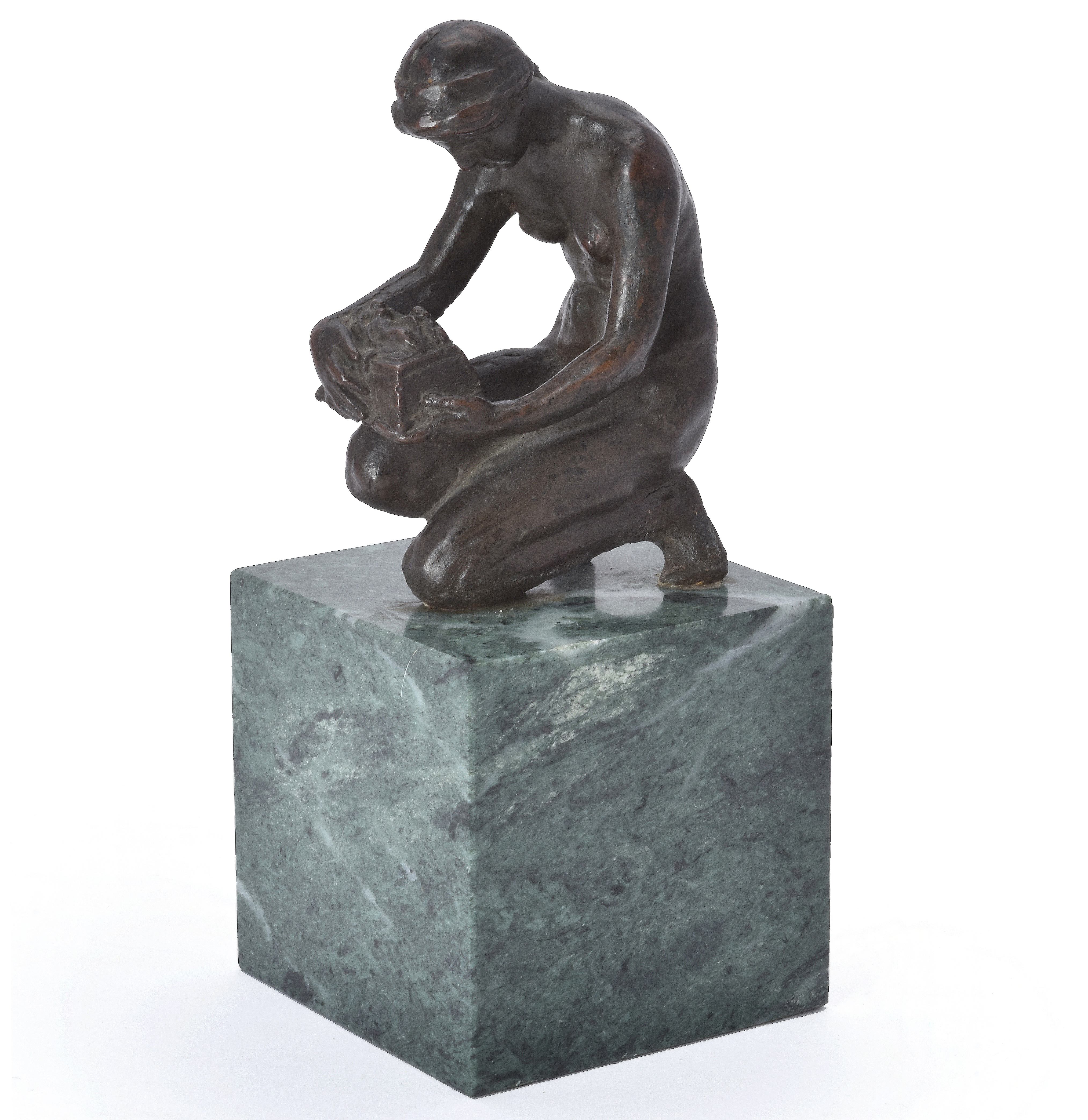 Inline Image - Lot 267: Attributed to Harry Bates ARA (British, 1850-1899), a patinated bronze model of Pandora | Est. £400-600 (+fees)