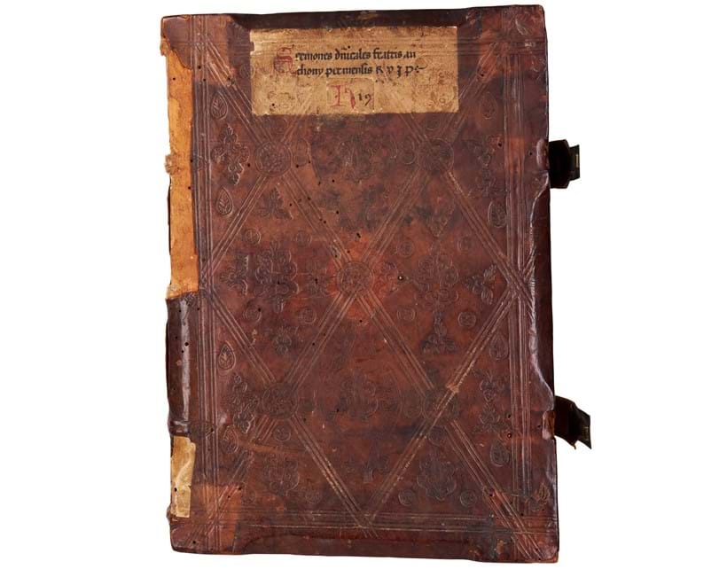 Inline Image - Lot 57: Ɵ Antonius Azaro de Parma, Homilies, in Latin, decorated manuscript on paper [Germany (Ulm), dated 1393] | Est. £15,000-20,000 (+fees)