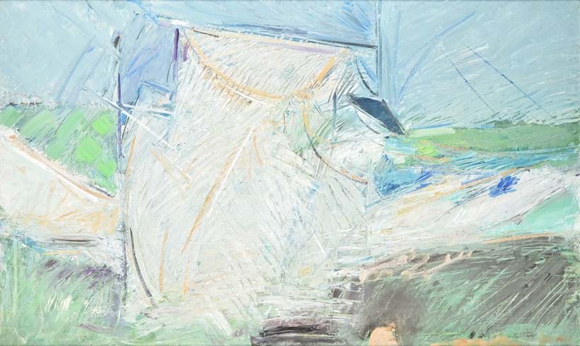 Inline Image - Lot 22: λ Peter Coker (British 1926-2004), 'Salmon nets, Bardentarbat', Oil on canvas | Est. £8,000-12,000 (+ fees)