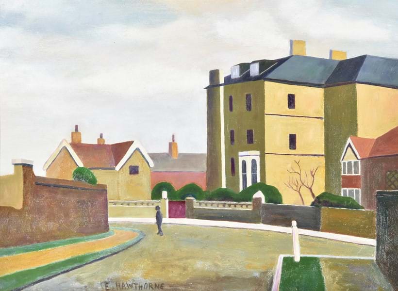 Inline Image - Lot 66: λ Elwin Hawthorne (British 1905-1954), 'Grove Park Road, W4', Oil on board | Est. £2,000-3,000 (+ fees)