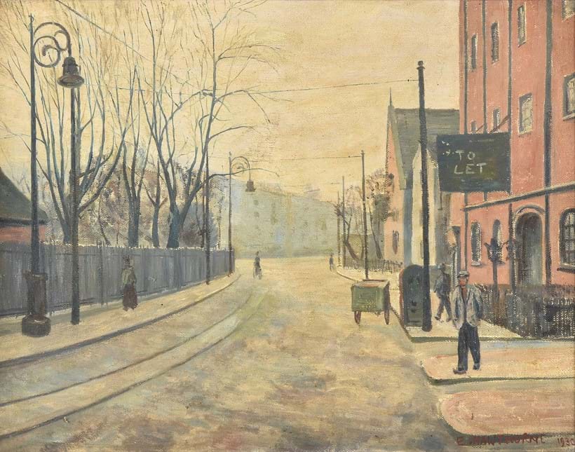 Inline Image - Lot 67: λ Elwin Hawthorne (British 1905-1954), 'Bow Road', Oil on canvas | Est. £2,000-3,000 (+ fees)